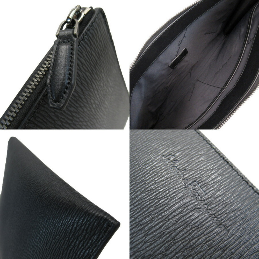 Salvatore Ferragamo Clutch Leather Black Bag